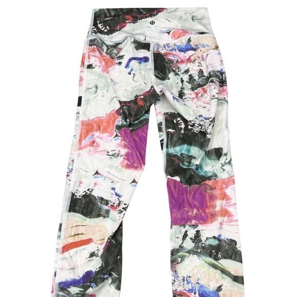 LULULEMON Rare High Times Pant Sz 4 Multi / Biggie Pigment Wave White Black - Picture 10 of 11